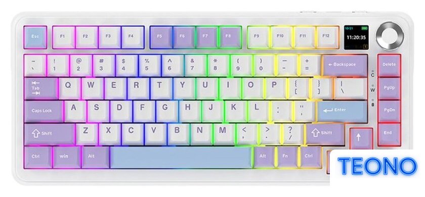 Клавиатура Ajazz AK820 Max Plus (фиолетовый/белый/синий, Ajazz Murad) - Изображение №1 — Интернет-магазин Teono.by