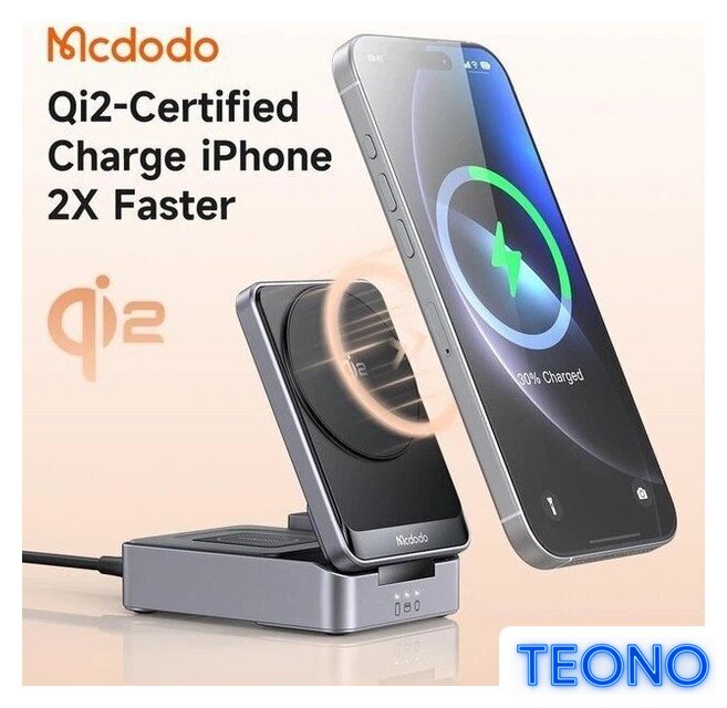 Беспроводное зарядное McDodo CH-519 22.5W USB Type-C с адаптером (черный) - Изображение №6 — Интернет-магазин Teono.by