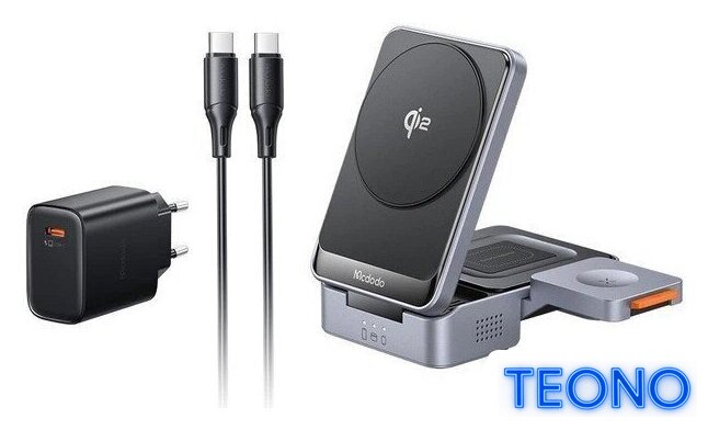 Беспроводное зарядное McDodo CH-519 22.5W USB Type-C с адаптером (черный) - Изображение №3 — Интернет-магазин Teono.by
