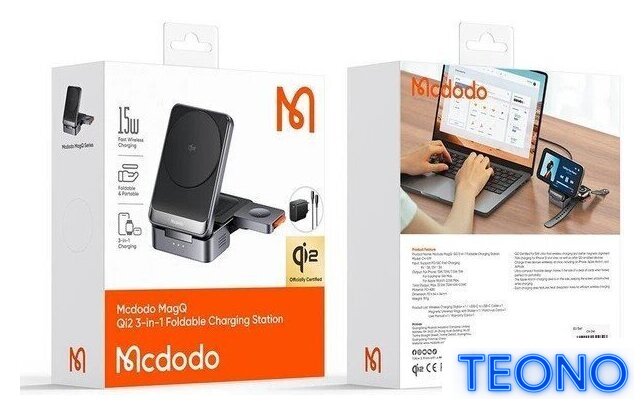 Беспроводное зарядное McDodo CH-519 22.5W USB Type-C с адаптером (черный) - Изображение №4 — Интернет-магазин Teono.by