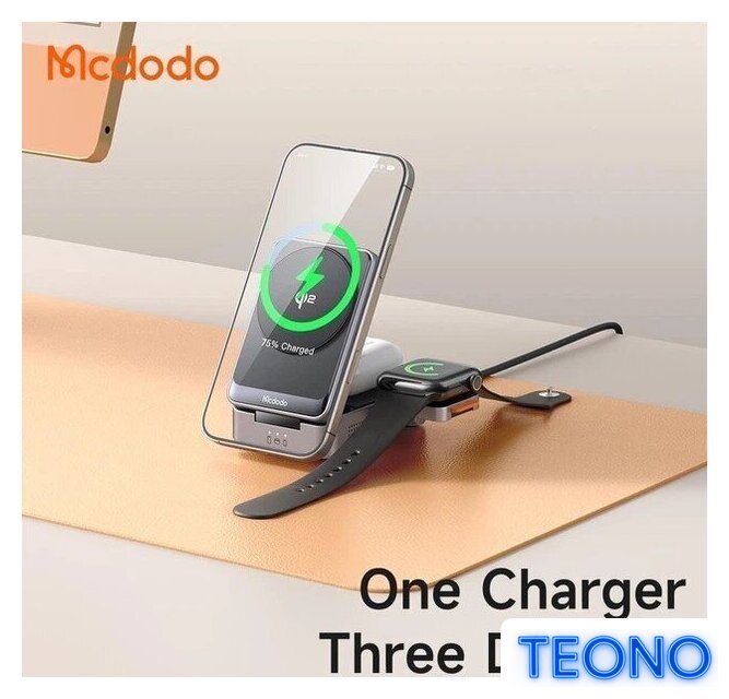 Беспроводное зарядное McDodo CH-519 22.5W USB Type-C с адаптером (черный) - Изображение №5 — Интернет-магазин Teono.by