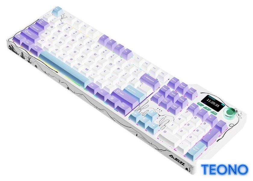Клавиатура Ajazz AK35I V4 (фиолетовый/белый/синий, Ajazz Avocado) - Изображение №4 — Интернет-магазин Teono.by