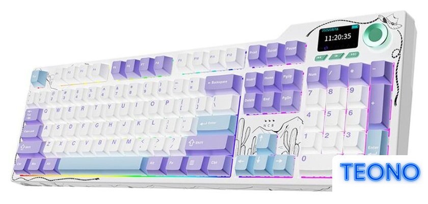 Клавиатура Ajazz AK35I V4 (фиолетовый/белый/синий, Ajazz Avocado) - Изображение №2 — Интернет-магазин Teono.by