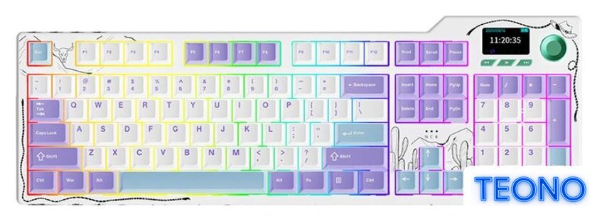 Клавиатура Ajazz AK35I V4 (фиолетовый/белый/синий, Ajazz Avocado) - Изображение №1 — Интернет-магазин Teono.by