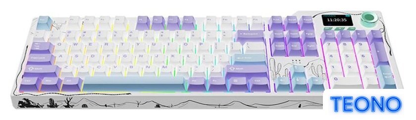 Клавиатура Ajazz AK35I V4 (фиолетовый/белый/синий, Ajazz Avocado) - Изображение №3 — Интернет-магазин Teono.by