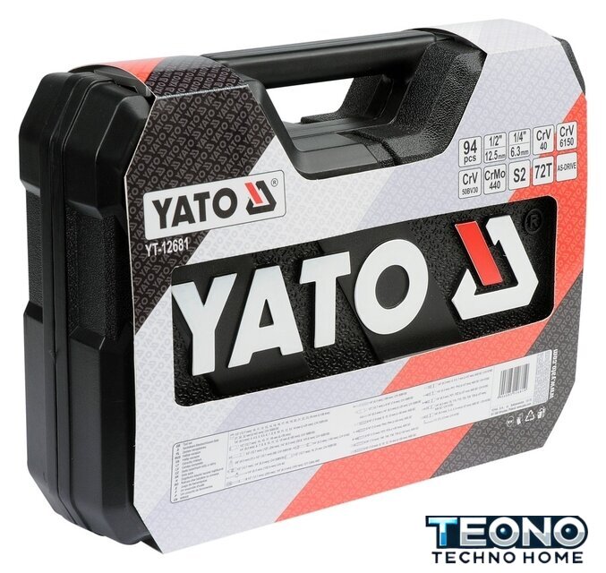 Универсальный набор инструментов Yato YT-12681 (94 предмета) - Изображение №4 — Интернет-магазин Teono.by