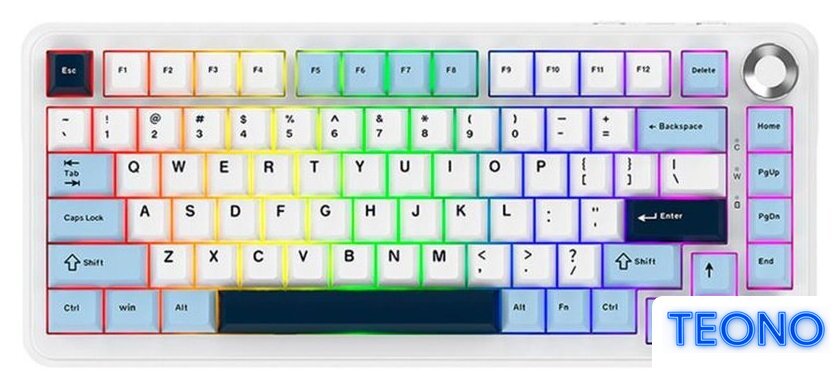 Клавиатура Ajazz AK820 Max Plus (белый/голубой, Ajazz Daydream) - Изображение №1 — Интернет-магазин Teono.by
