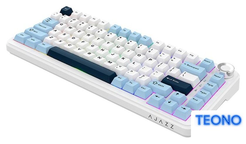 Клавиатура Ajazz AK820 Max Plus (белый/голубой, Ajazz Daydream) - Изображение №4 — Интернет-магазин Teono.by