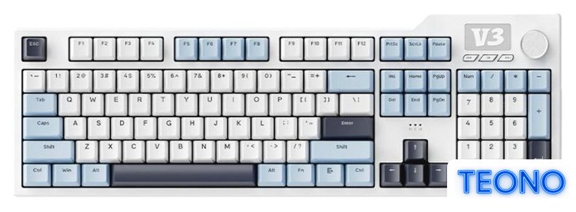 Клавиатура Ajazz AK35I V3 (синий/белый/черный, Ajazz Sea Salt) - Изображение №1 — Интернет-магазин Teono.by