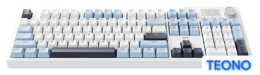 Клавиатура Ajazz AK35I V3 (синий/белый/черный, Ajazz Sea Salt) - Изображение №2 — Интернет-магазин Teono.by