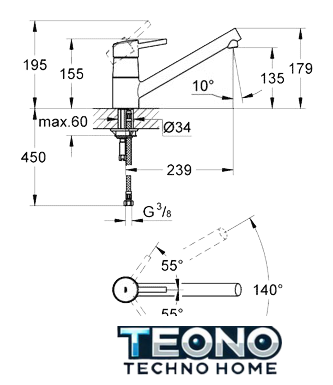 Смеситель Grohe Concetto 32659001 - Изображение №3 — Интернет-магазин Teono.by