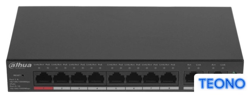 Управляемый коммутатор 2-го уровня Dahua DH-CS4010-8GT-110 - Изображение №1 — Интернет-магазин Teono.by