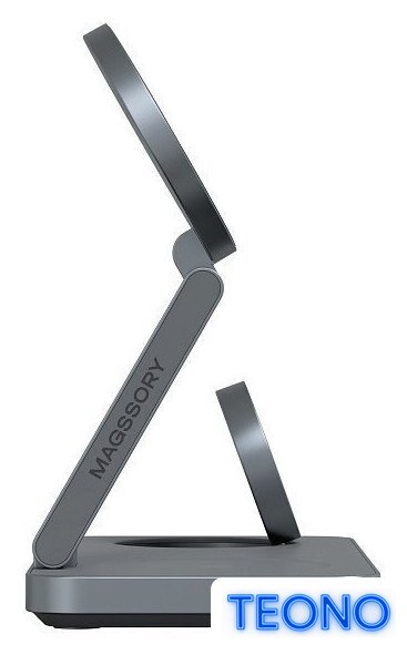 Беспроводное зарядное Magssory Yoga 3 в 1 Charging Station для Apple Qi2 WCH016m (темно-серый) - Изображение №4 — Интернет-магазин Teono.by