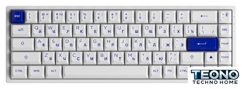 Клавиатура Akko 3068B Plus White & Blue (Akko CS Jelly Pink) - Изображение №1 — Интернет-магазин Teono.by