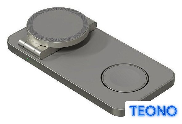 Беспроводное зарядное Magssory Yoga 3 в 1 Charging Station для Apple Qi2 WCH016t (титан) - Изображение №6 — Интернет-магазин Teono.by