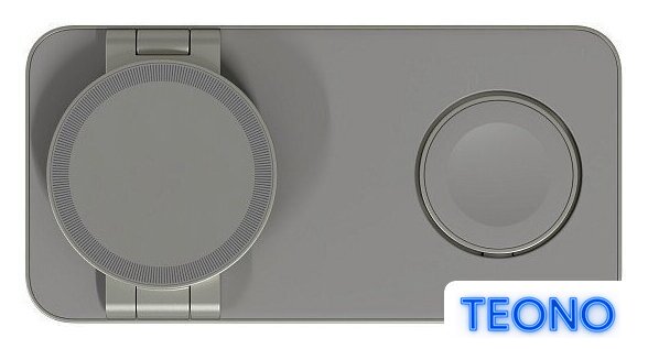 Беспроводное зарядное Magssory Yoga 3 в 1 Charging Station для Apple Qi2 WCH016t (титан) - Изображение №7 — Интернет-магазин Teono.by