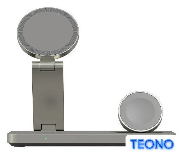 Беспроводное зарядное Magssory Yoga 3 в 1 Charging Station для Apple Qi2 WCH016t (титан) - Изображение №2 — Интернет-магазин Teono.by