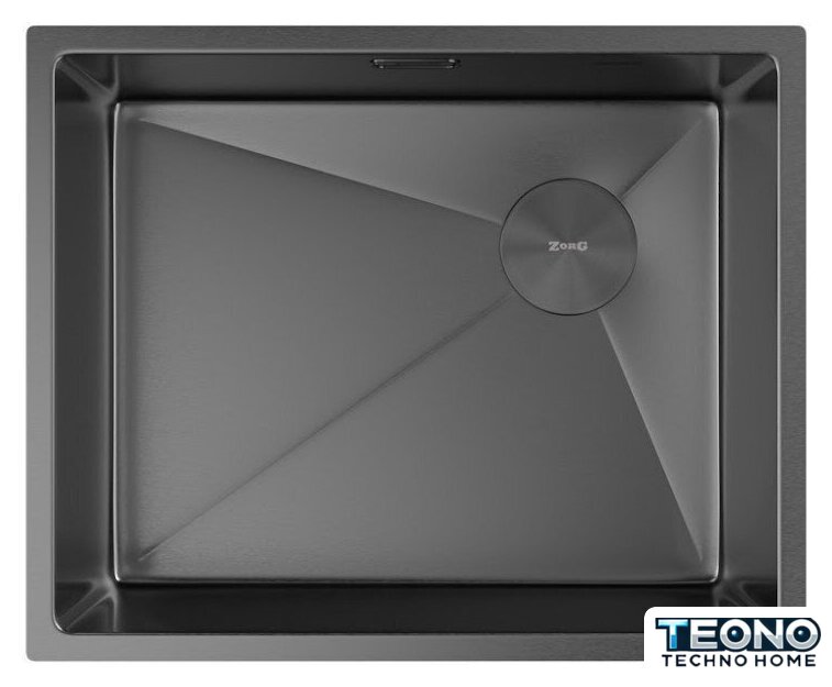 Кухонная мойка ZorG Zerox 54 U / IF Side SF PVD Gunblack - Изображение №3 — Интернет-магазин Teono.by