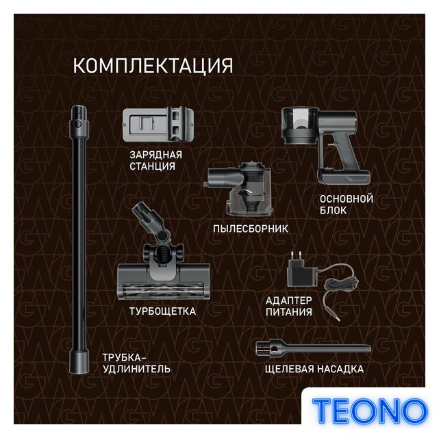Пылесос Weissgauff V15 BLDC 250 Nero Turbo - Изображение №16 — Интернет-магазин Teono.by