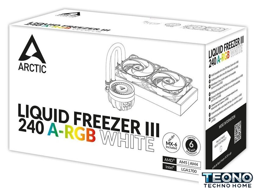 Система жидкостного охлаждения для процессора Arctic Liquid Freezer III 240 A-RGB White ACFRE00150A - Изображение №12 — Интернет-магазин Teono.by
