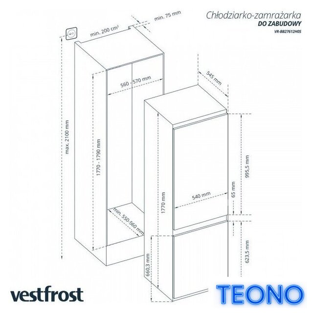 Холодильник Vestfrost VR-BB27632E0SL - Изображение №4 — Интернет-магазин Teono.by
