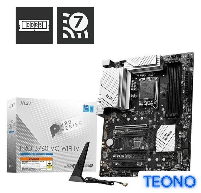 Материнская плата MSI Pro B760-VC WiFi IV - Изображение №5 — Интернет-магазин Teono.by