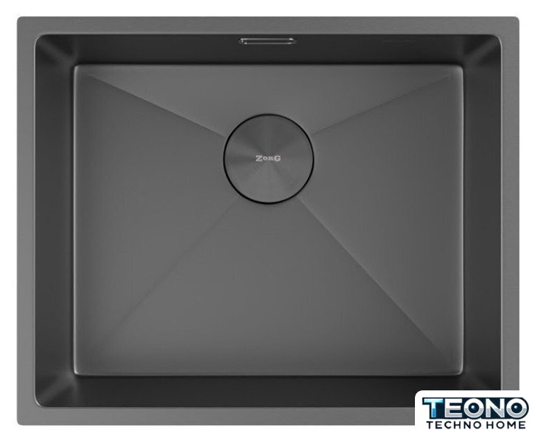 Кухонная мойка ZorG Zerox 54 U / IF Zurinox PVD Gunblack - Изображение №3 — Интернет-магазин Teono.by