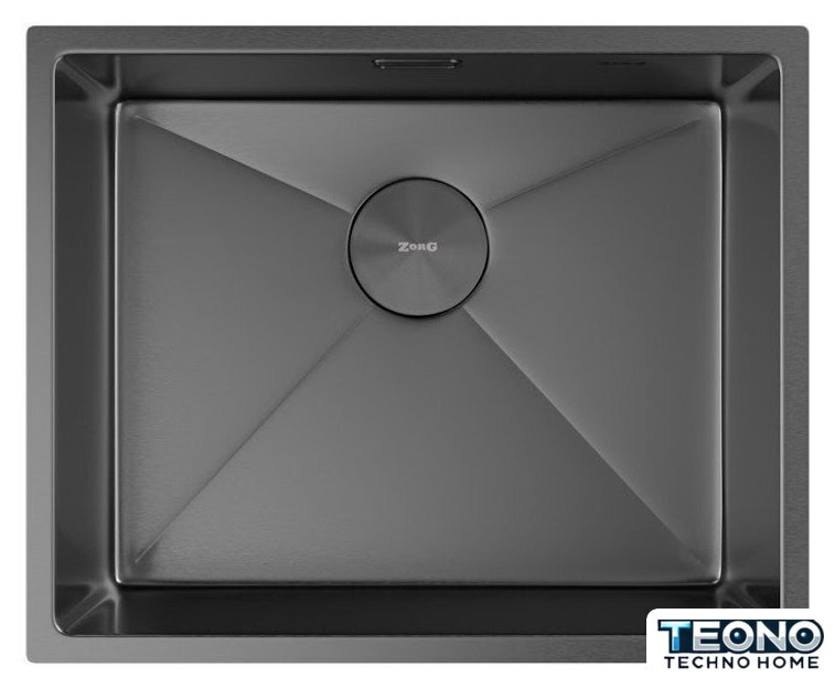 Кухонная мойка ZorG Zerox 54 U / IF PVD Gunblack - Изображение №3 — Интернет-магазин Teono.by