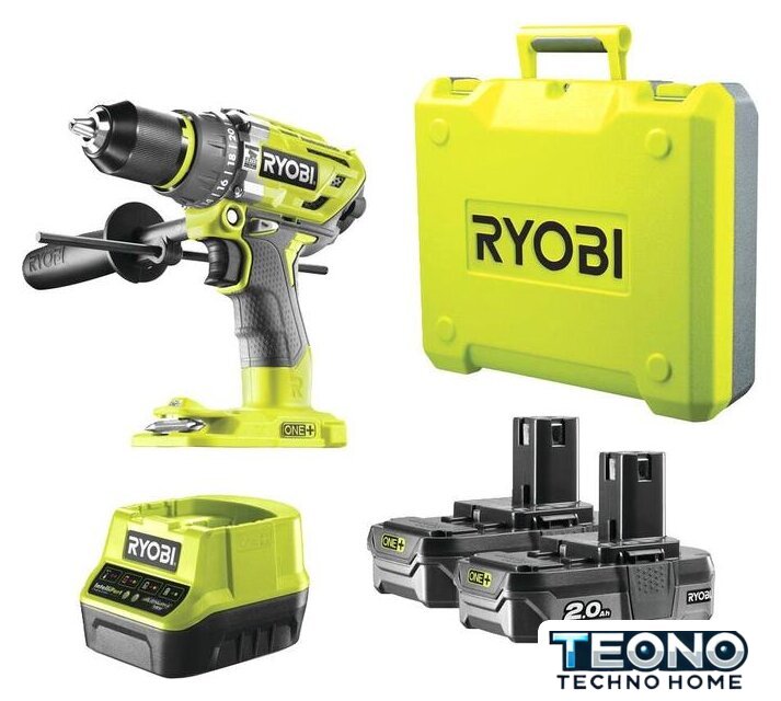 Ударная дрель-шуруповерт Ryobi R18PD7-220B 5133004295 (с 2-мя АКБ, кейс) - Изображение №2 — Интернет-магазин Teono.by