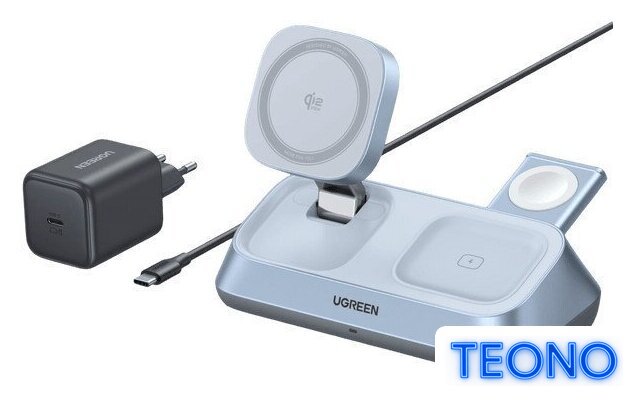 Беспроводное зарядное Ugreen MagFlow 3-in-1 W711 55677 (голубой) - Изображение №1 — Интернет-магазин Teono.by