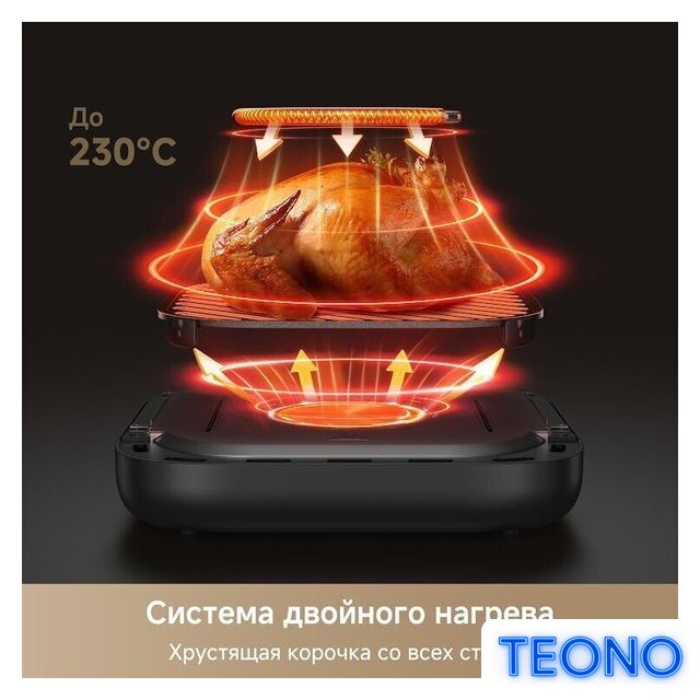 Аэрогриль (аэрофритюрница) Trouver Air Fryer FD10 Pro Max (черный) - Изображение №6 — Интернет-магазин Teono.by