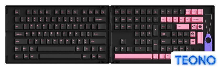 Набор кейкапов Akko Black & Pink Cherry Profile Keycaps 229 шт - Изображение №1 — Интернет-магазин Teono.by