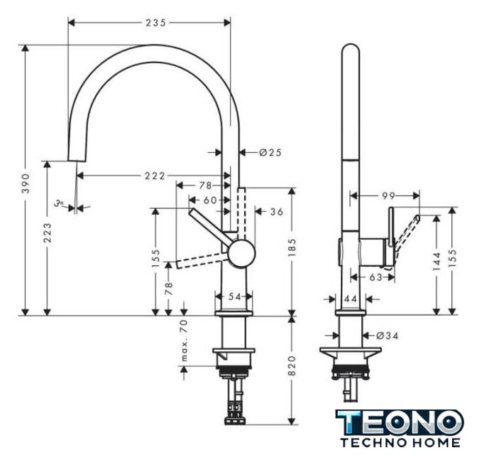 Смеситель Hansgrohe Talis M54 72804000 - Изображение №2 — Интернет-магазин Teono.by