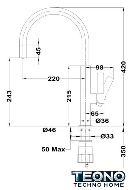 Смеситель TEKA Fot 116030024 - Изображение №2 — Интернет-магазин Teono.by