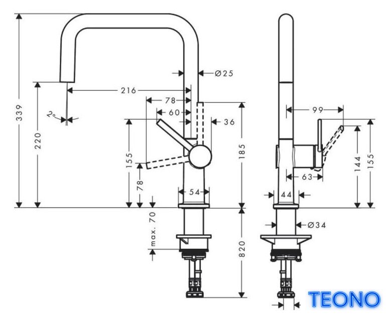 Смеситель Hansgrohe Talis M54 72844670 - Изображение №2 — Интернет-магазин Teono.by