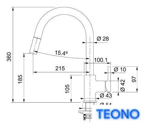 Смеситель Franke Lina 115.0626.055 (оникс) - Изображение №2 — Интернет-магазин Teono.by