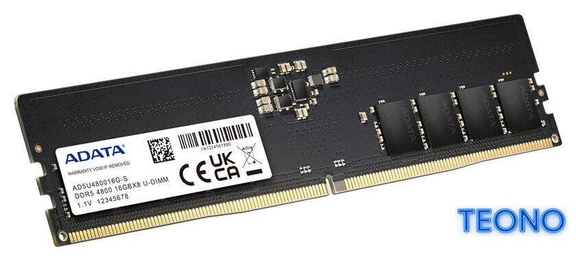 Оперативная память ADATA 8ГБ DDR5 4800 МГц AD5U48008G-S - Изображение №2 — Интернет-магазин Teono.by