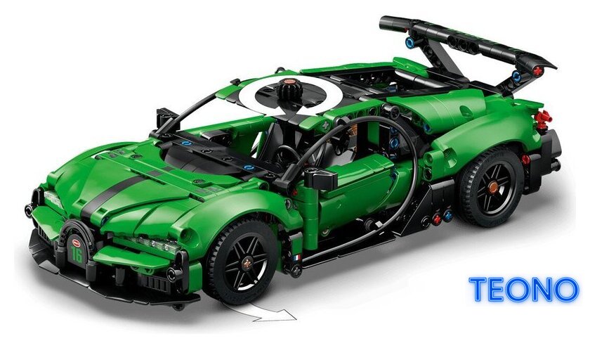 Конструктор LEGO Technic 42241 Green Bugatti Chiron Pur Sport Hypercar - Изображение №5 — Интернет-магазин Teono.by