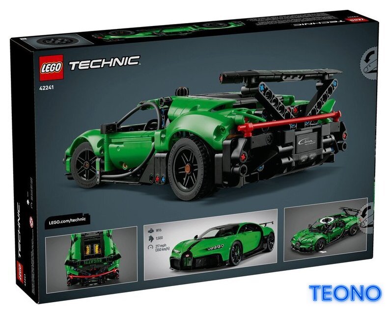 Конструктор LEGO Technic 42241 Green Bugatti Chiron Pur Sport Hypercar - Изображение №12 — Интернет-магазин Teono.by