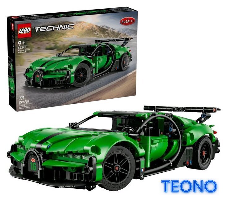 Конструктор LEGO Technic 42241 Green Bugatti Chiron Pur Sport Hypercar - Изображение №1 — Интернет-магазин Teono.by