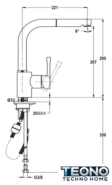 Смеситель TEKA ARK 938 (белый) [23938121W] - Изображение №2 — Интернет-магазин Teono.by