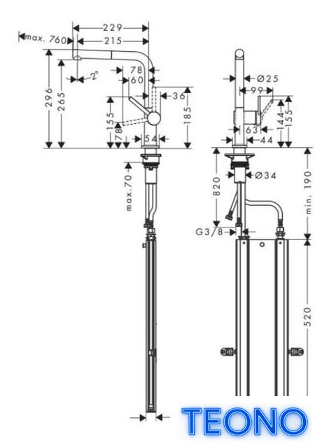 Смеситель Hansgrohe Talis M54 72809800 - Изображение №5 — Интернет-магазин Teono.by