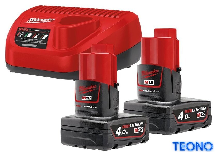 Аккумулятор с зарядным устройством Milwaukee M12 M12NRG-402 4933459211 (2 x 12В/4 Ач + 12В) - Изображение №1 — Интернет-магазин Teono.by