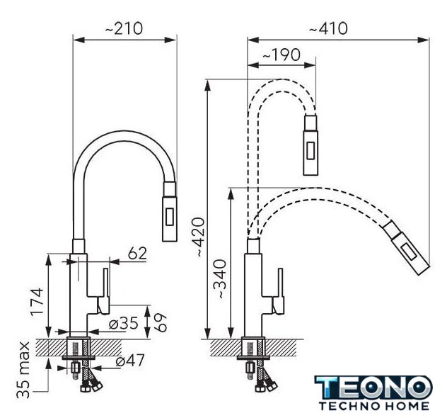 Смеситель Ferro Zumba Slim 2F BZA43S - Изображение №2 — Интернет-магазин Teono.by