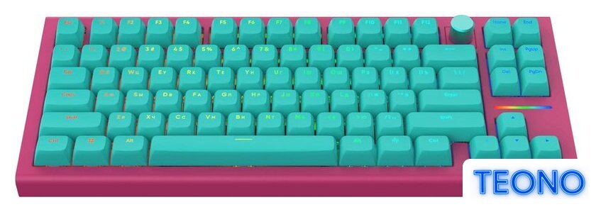 Клавиатура IO by Red Square Type 84 g3ms Sapphire V2 (бирюзовый/розовый) - Изображение №1 — Интернет-магазин Teono.by