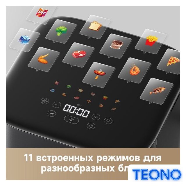 Аэрогриль (аэрофритюрница) Trouver Air Fryer FD10 Pro VFF12A (черный) - Изображение №9 — Интернет-магазин Teono.by