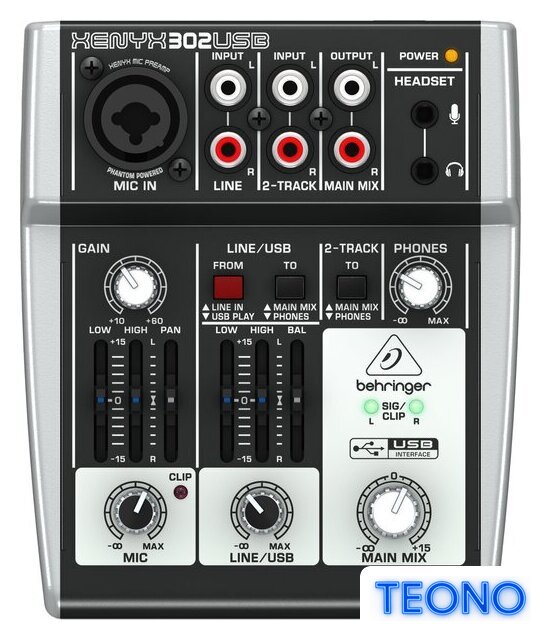 Микшерный пульт Behringer Xenyx 302USB - Изображение №1 — Интернет-магазин Teono.by