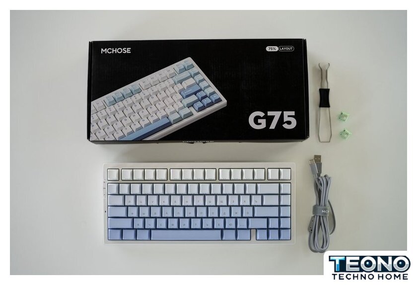 Клавиатура MCHOSE G75 Pro Glacier Gradient (Matcha Latte Switch V2, нет кириллицы) - Изображение №6 — Интернет-магазин Teono.by