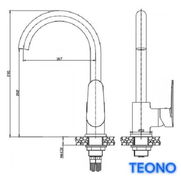 Смеситель Invena Esla BZ-94-001 - Изображение №2 — Интернет-магазин Teono.by