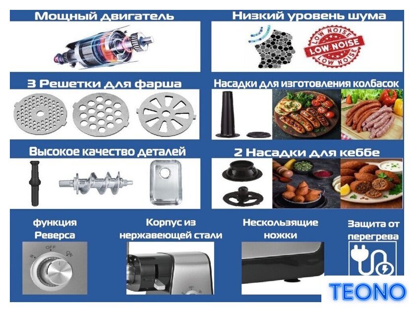 Мясорубка Renova MG300-R1SP - Изображение №2 — Интернет-магазин Teono.by